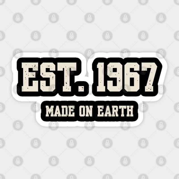 1967 Birthday Vintage Varsity Sticker by Stylecombinator